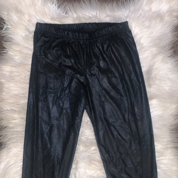 VTG Leather Wet Look Metallic Leggings - Picture 3 of 8